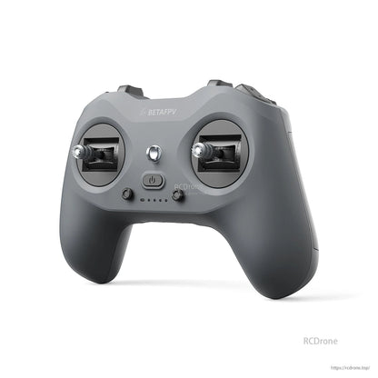 Angled front view of LiteRadio 4 transmitter showing gimbals, buttons, and contoured grips