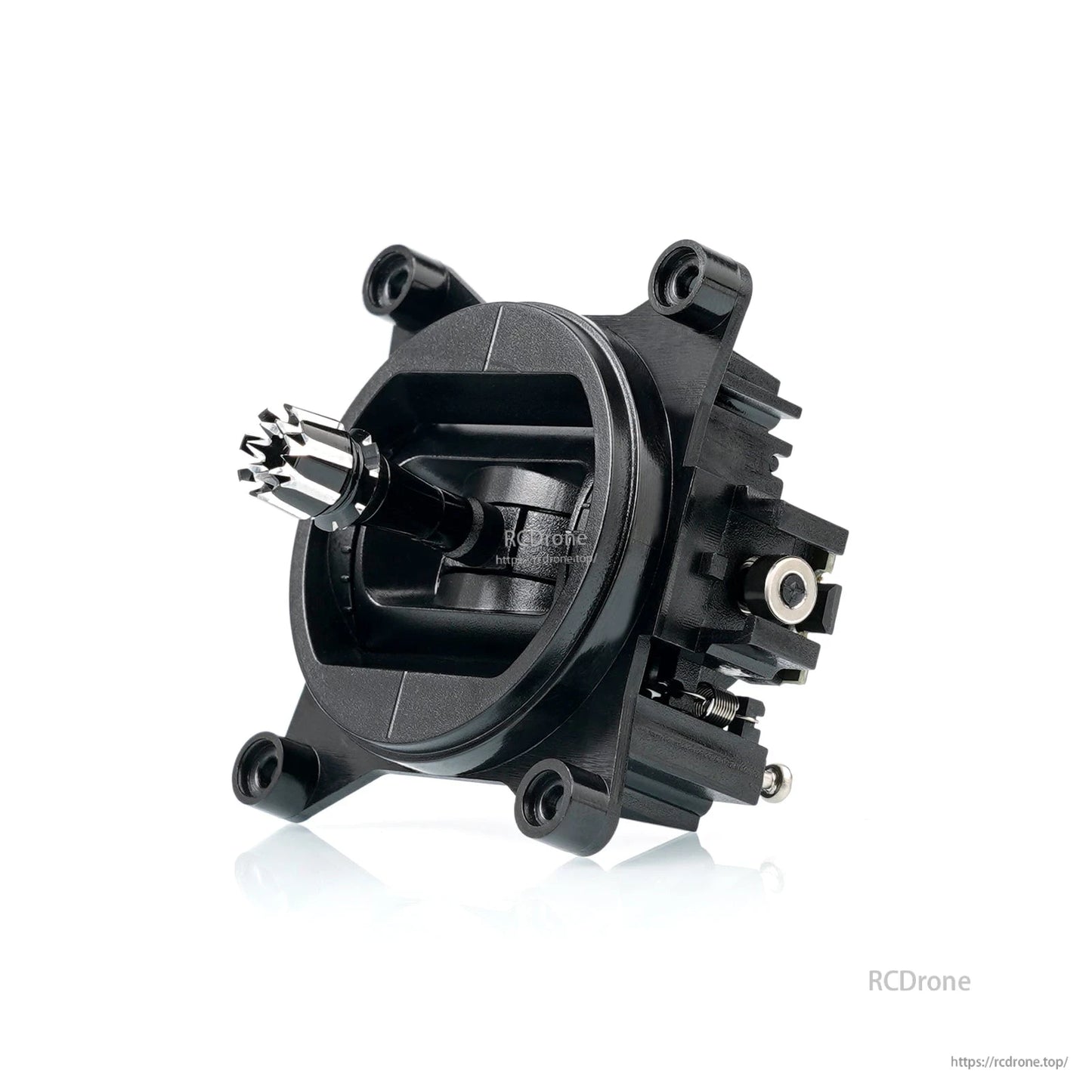 Angled view of nano gimbal showing stick and side connector detail