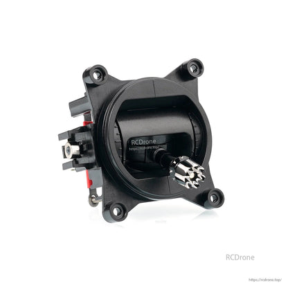 Side view of gimbal assembly highlighting connector housing and stick end
