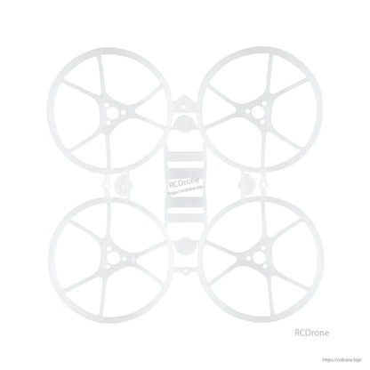 Top view of white Meteor65 Pro 66mm whoop frame showing four ducts and center mounting platform