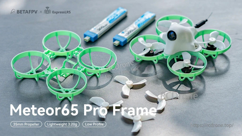 BETAFPV Meteor65 Pro brushless whoop frame kit with low-profile 66mm PP ducts and 35mm props