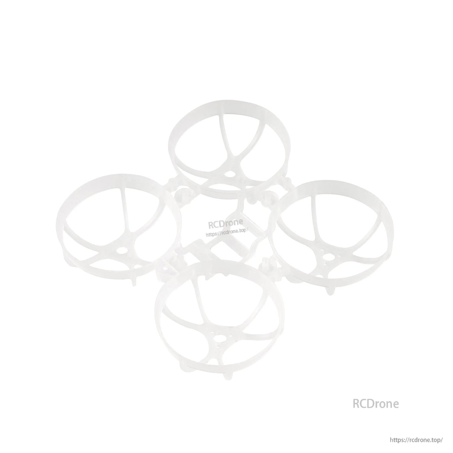 Meteor65 Pro 66mm whoop frame in translucent white, ducted micro quad frame shell