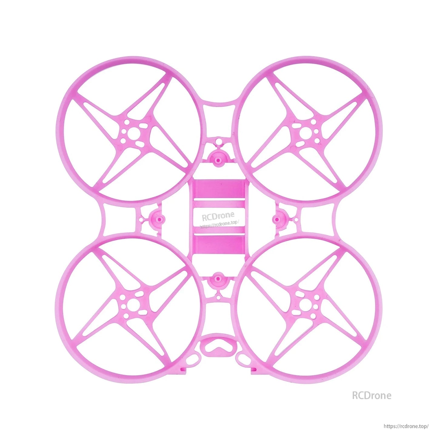 Light purple Meteor75 frame, top view showing four ducts and mounting points