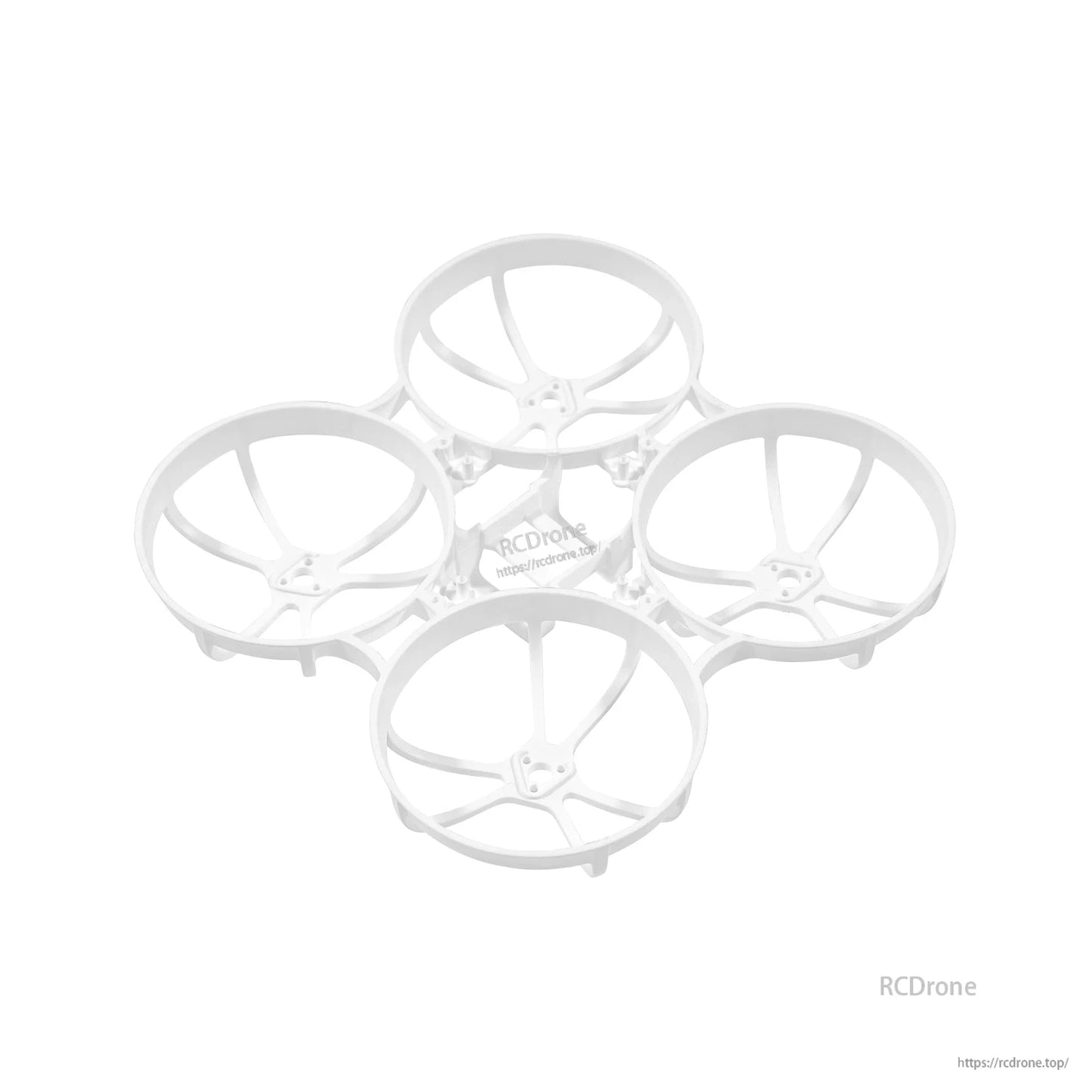 White color option of ducted whoop frame showing motor mount holes and center platform