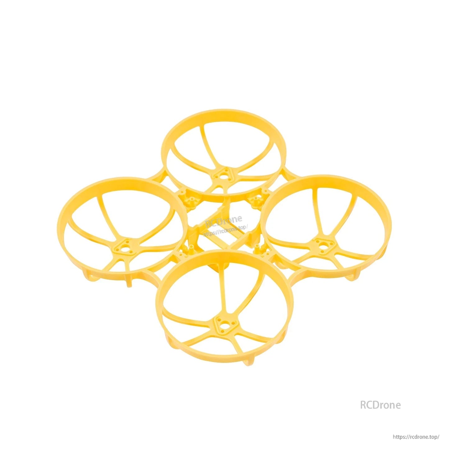 Yellow whoop frame color option with integrated ducts for 45mm props, angled view
