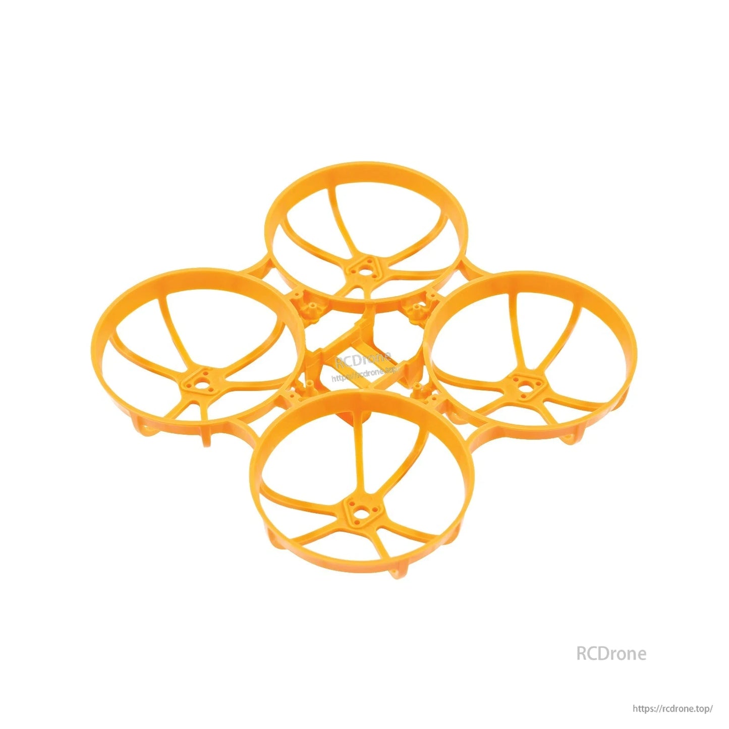 Orange color option for the ducted whoop frame, three-quarter view of prop guards