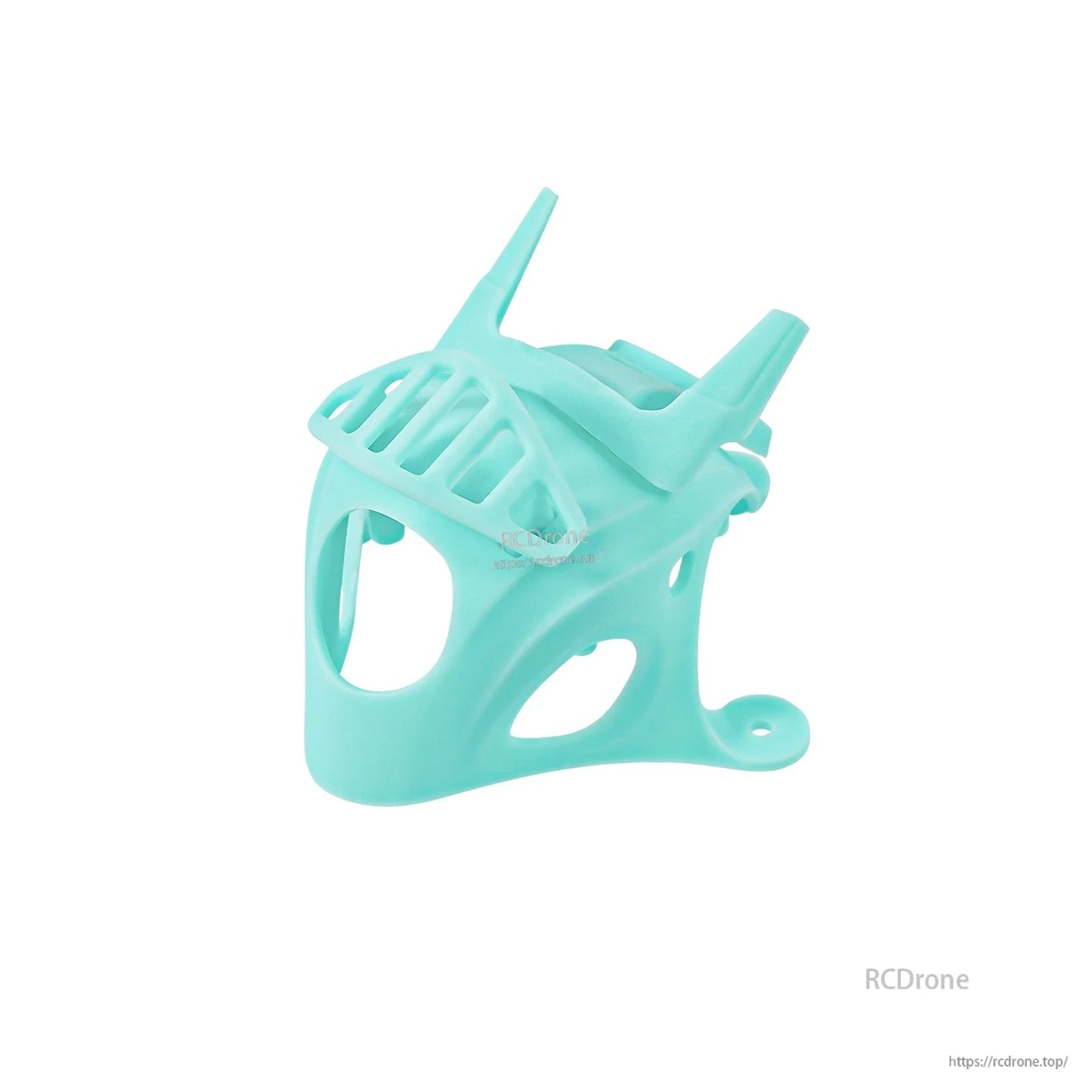 Mint green micro camera canopy, front-left angle showing camera opening and side vent cutout