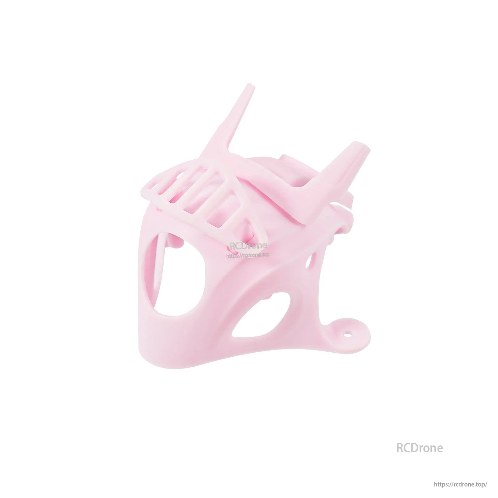 Pink micro camera canopy, angled front view with camera cutout and top protective grille
