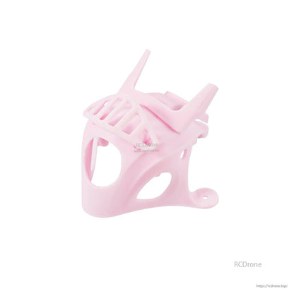 Pink micro camera canopy, angled front view with camera cutout and top protective grille