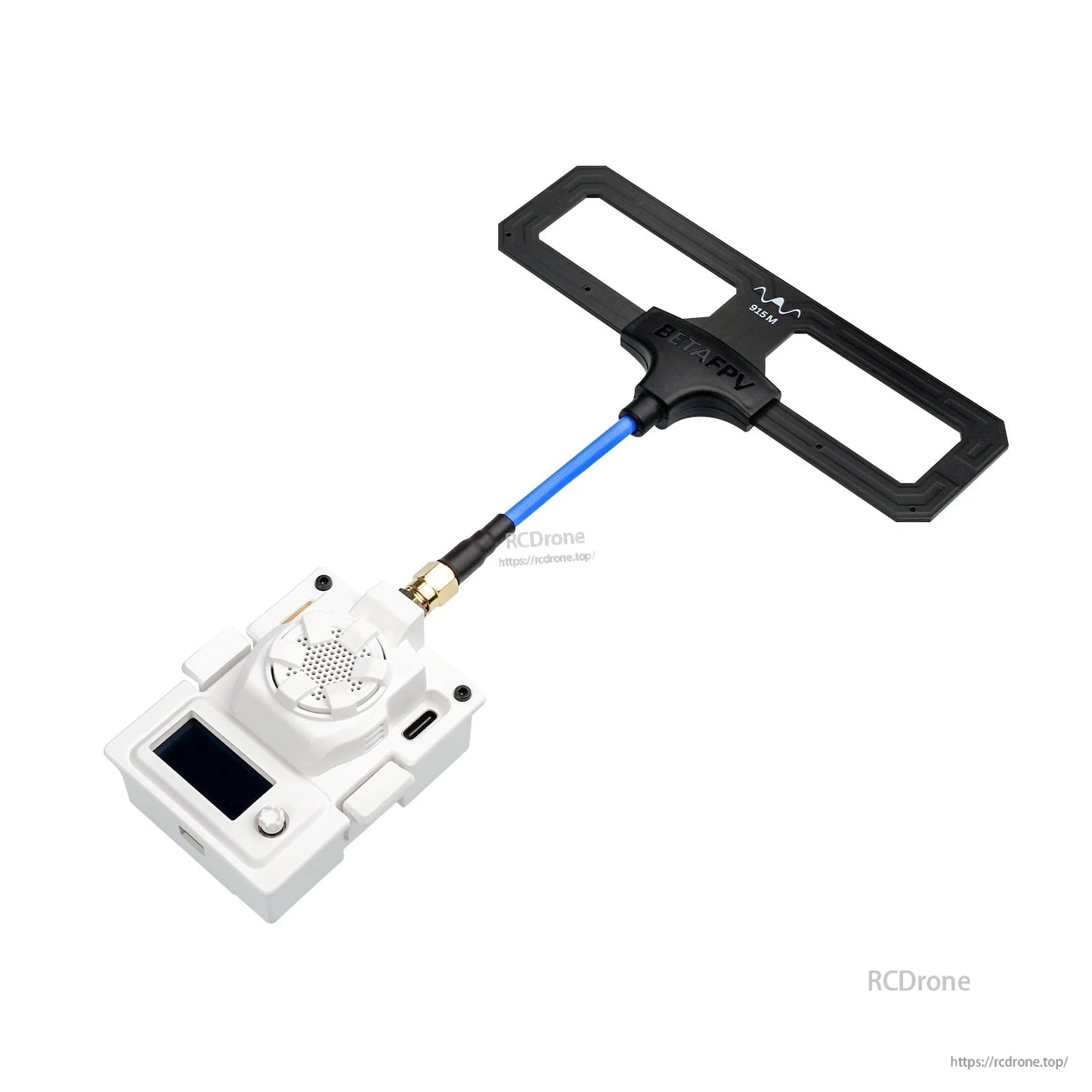 BETAFPV Moxon Antenna connected to a radio controller for directional long-range link setup