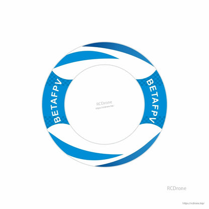 Close view of BETAFPV circle racing gate ring with RCdrone watermark on white background
