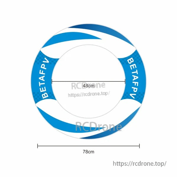 BETAFPV racing circle gate size diagram showing 78 cm overall diameter and 48 cm inner opening