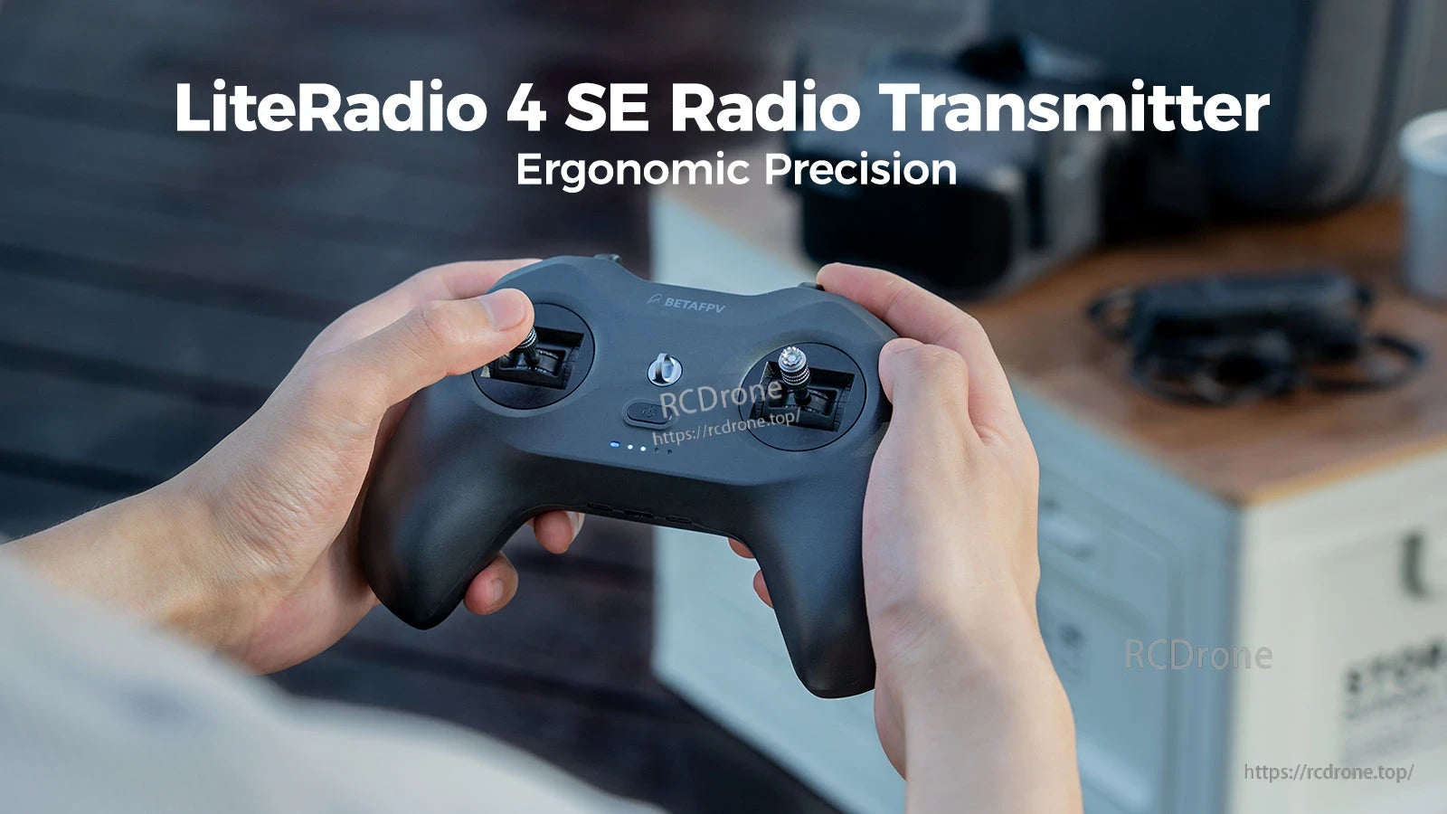LiteRadio 4 SE by BETAFPV: ergonomic dual-joystick transmitter for precise drone control.