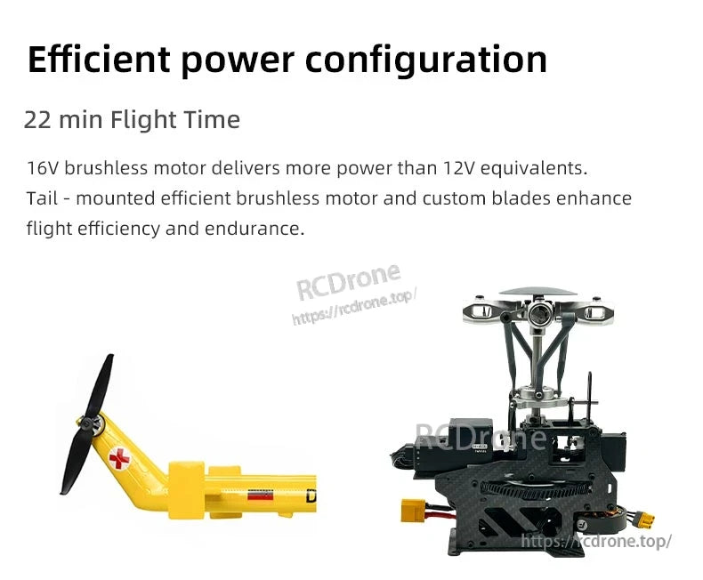 BO-105 Ace RC Helicopter, Efficient 16V motor, 22 min flight, custom blades, high power, durable design