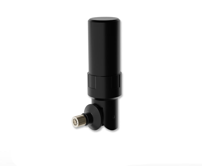 BT-564 helical GNSS antenna upright view with right-angle SMA-J male connector for UAV/RTK receivers