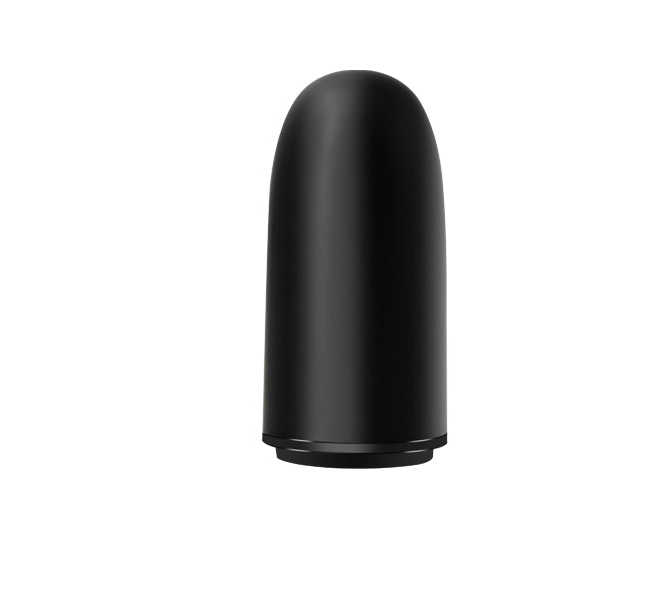Black helical GNSS antenna body, upright view showing smooth dome radome and base
