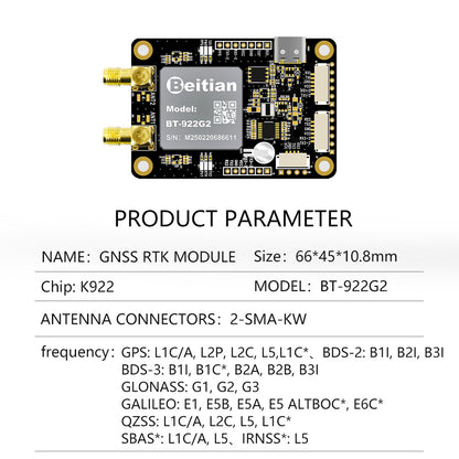 Beitian UM982 K922 GPS Module Navigation Surveying Positioning Precision Centimeter-level RTK GNSS Module BT-982G1