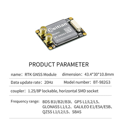Beitian UM982 K922 GPS Module Navigation Surveying Positioning Precision Centimeter-level RTK GNSS Module BT-982G1
