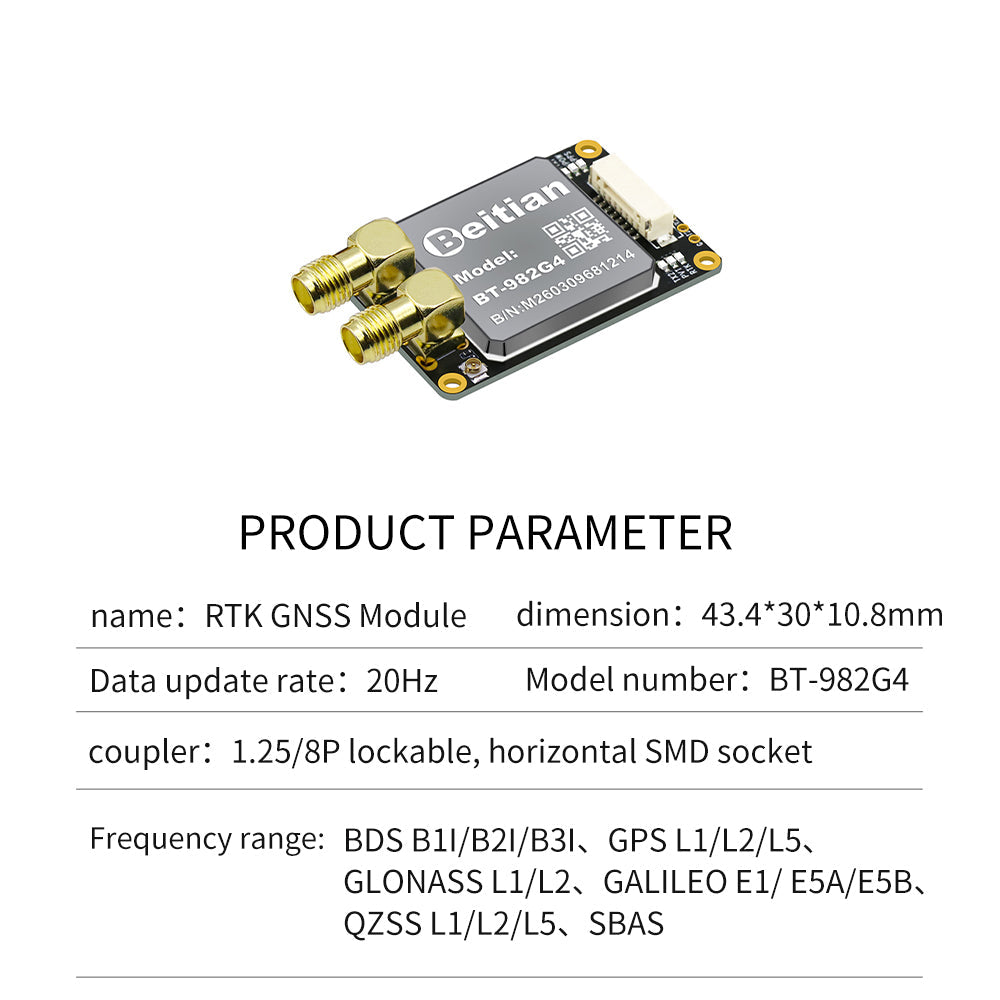Beitian UM982 K922 GPS Module Navigation Surveying Positioning Precision Centimeter-level RTK GNSS Module BT-982G1