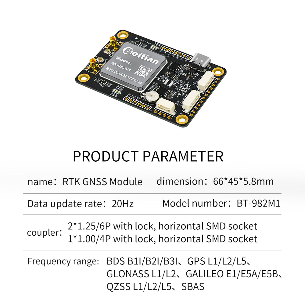 Beitian UM982 K922 GPS Module Navigation Surveying Positioning Precision Centimeter-level RTK GNSS Module BT-982G1