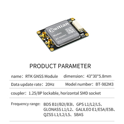 Beitian UM982 K922 GPS Module Navigation Surveying Positioning Precision Centimeter-level RTK GNSS Module BT-982G1