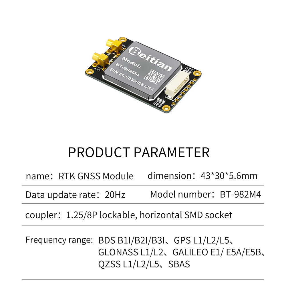 Beitian UM982 K922 GPS Module Navigation Surveying Positioning Precision Centimeter-level RTK GNSS Module BT-982G1