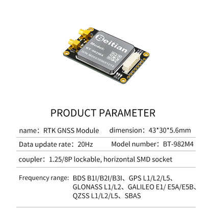 Beitian UM982 K922 GPS Module Navigation Surveying Positioning Precision Centimeter-level RTK GNSS Module BT-982G1