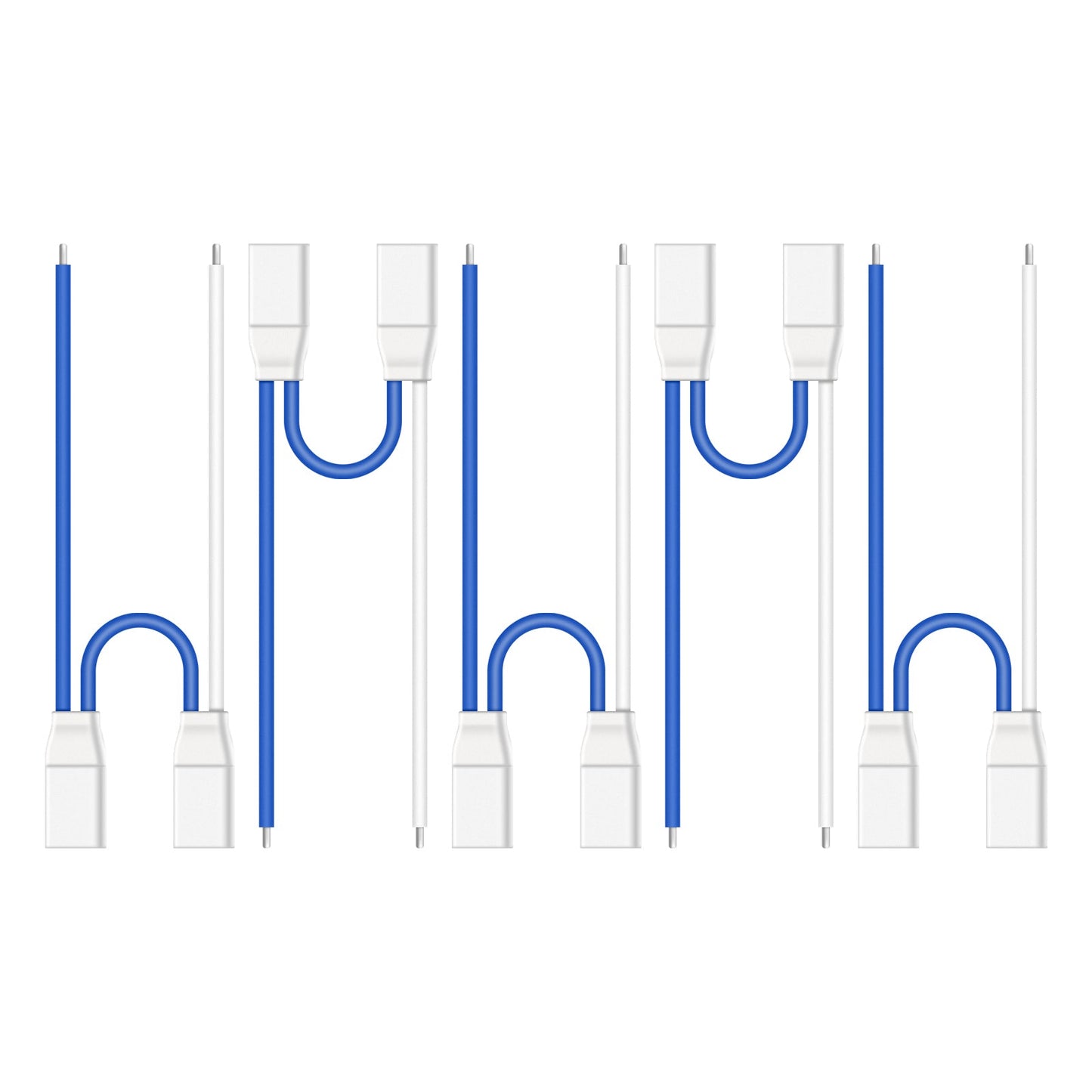 2S Whoop Cable set, blue and white leads with dual white connectors on white background