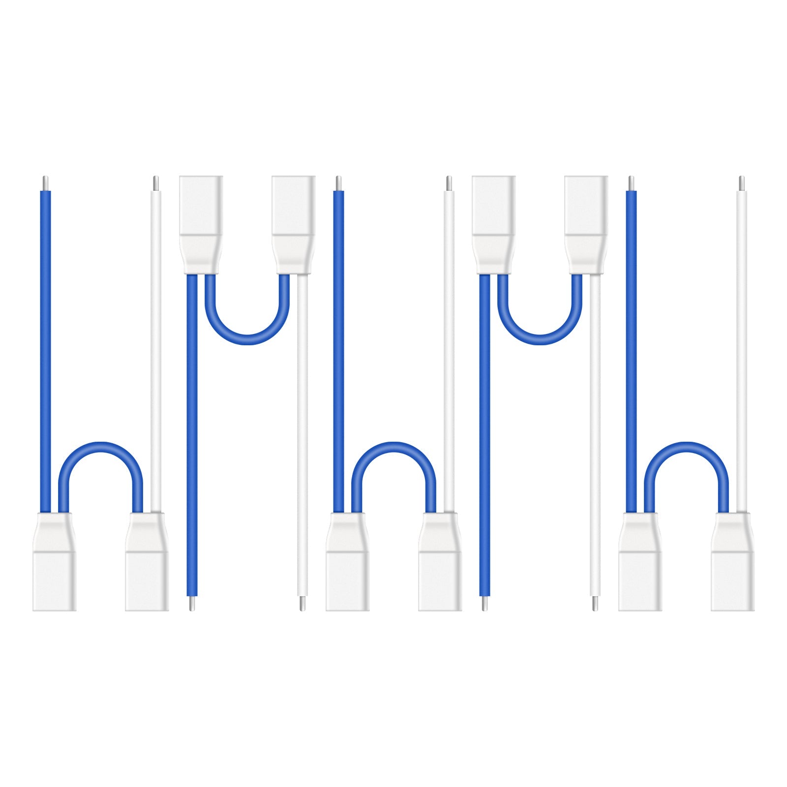 2S Whoop Cable set, blue and white leads with dual white connectors on white background