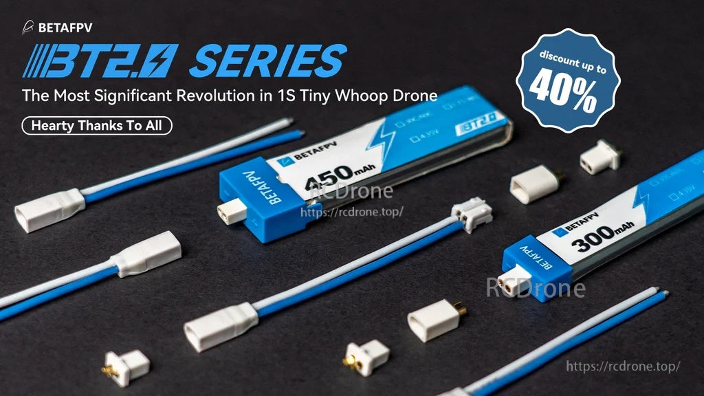 BETAFPV BT2.0 Connector set for 1S Tiny Whoop drones with BT2.0 batteries and leads