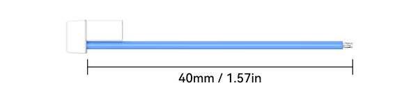 BT2.0 U cable pigtail length diagram showing 40mm (1.57in) wire length excluding the connector