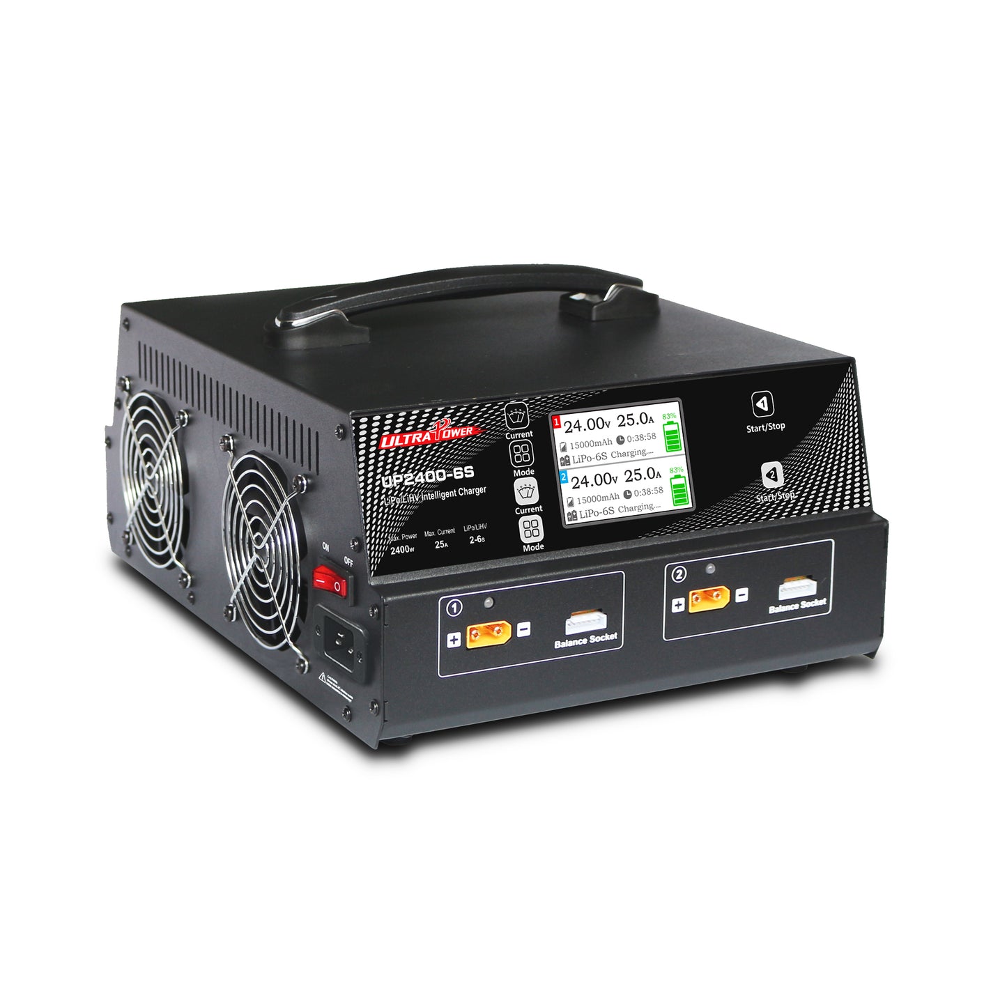 Ultra Power UP2400-6S 4X600W 25A 四通道 LiPo/LiHV 智能充電器