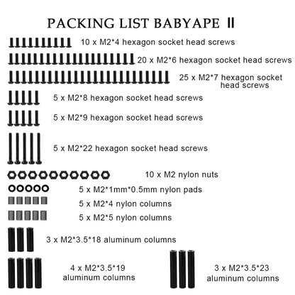 Ensemble complet de vis pour drone FPV DarwinFPV