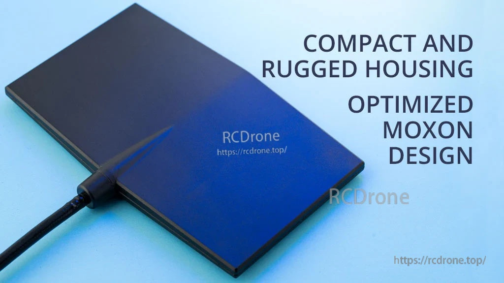 Compact, rugged Bandit Moxon antenna panel housing with coax feed exiting the rear of the PCB enclosure