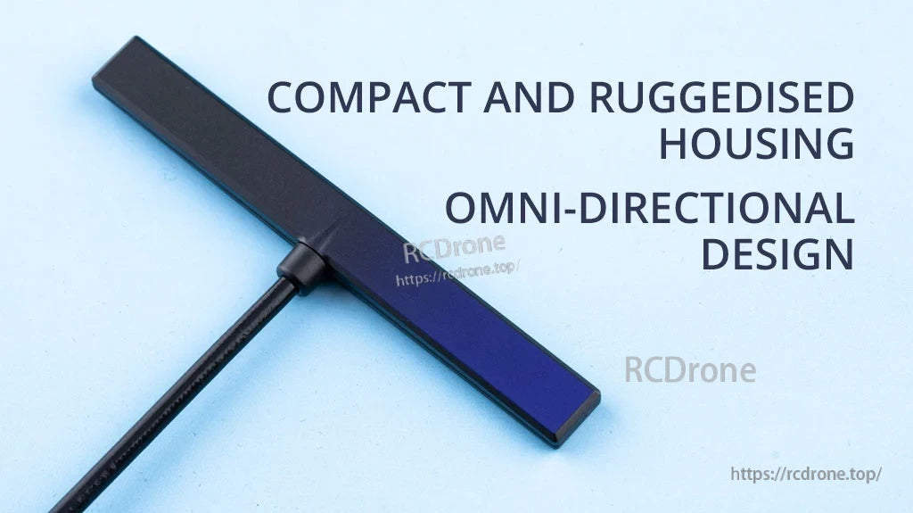 Compact, ruggedised T-bar antenna housing with coax lead for 860–930MHz RC radio use