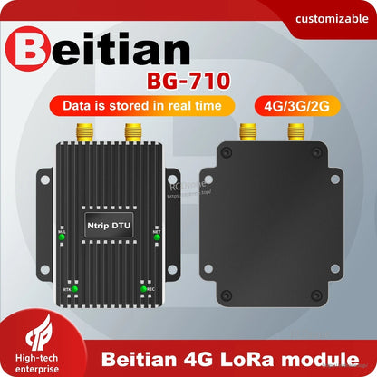 Beitian BG-710 promotional graphic showing 4G/3G/2G full-network and real-time data storage text