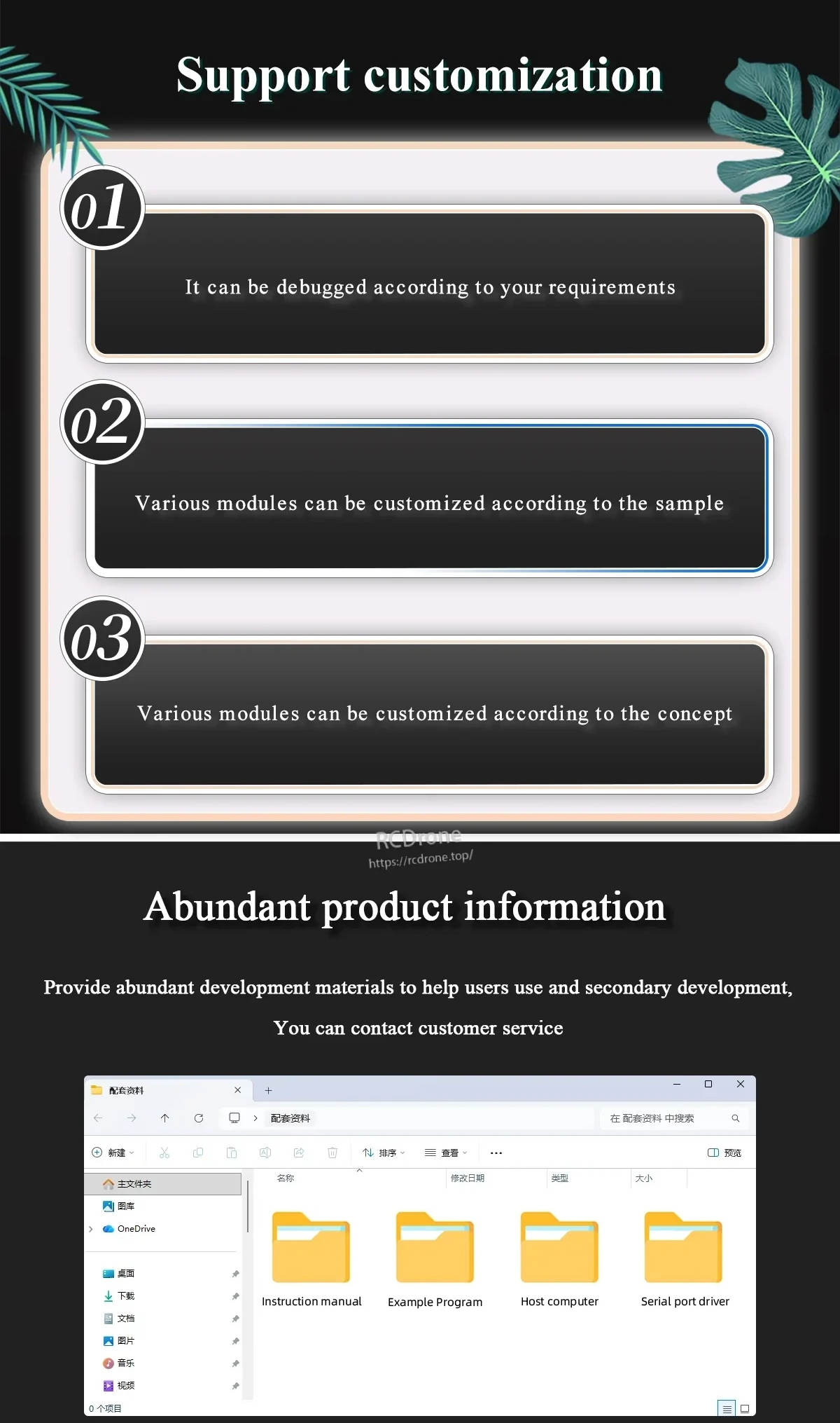 Customization and development materials graphic for GNSS receiver modules and sample programs