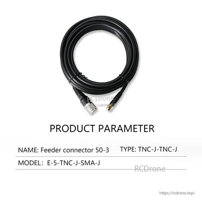50-3 feeder cable E-5-TNC-J-SMA-J, coiled lead with TNC and SMA connectors (TNC-J to SMA-J)