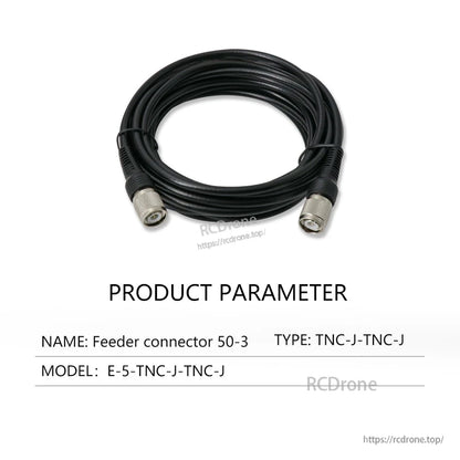 Coax feeder cable E-5-TNC-J-TNC-J with two TNC-J connectors, product parameter image
