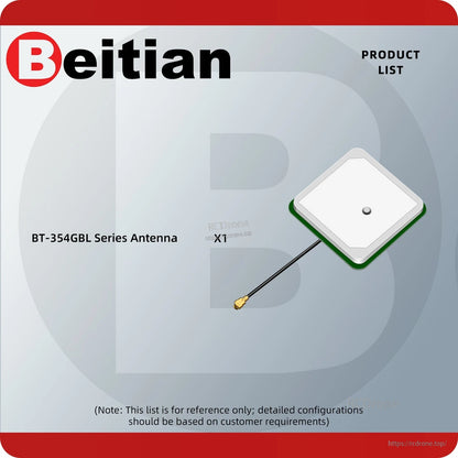 BT-354GBL series antenna product list graphic showing 1× antenna included