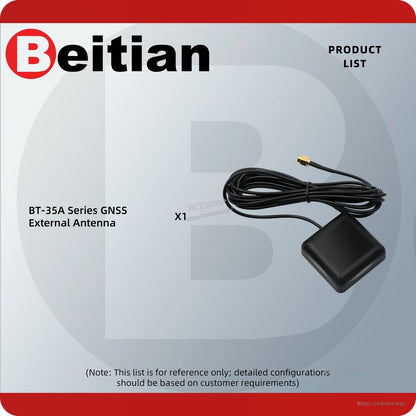 Package contents: BT-35A series GNSS external antenna with coiled cable and SMA connector (x1)
