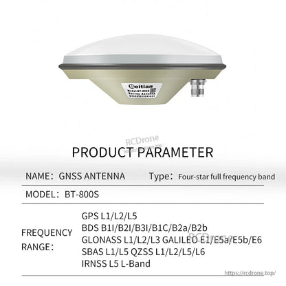 BT-800S GNSS antenna product parameters table with supported GNSS frequency bands list