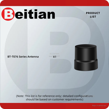 Package contents list showing BT-T076 series antenna quantity 1
