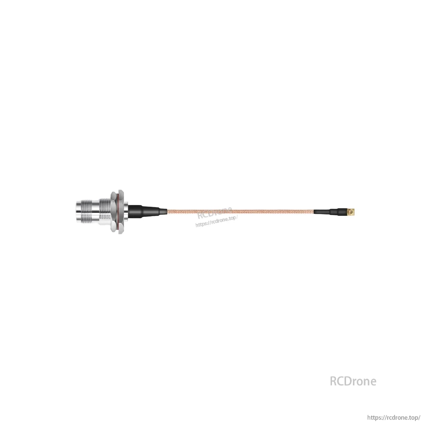 Beitian coaxial RF adapter cable with silver bulkhead connector and right-angle micro RF end