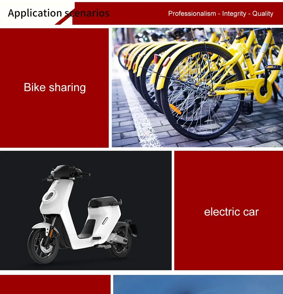Application scenarios collage including bike sharing and electric car tracking for GNSS modules