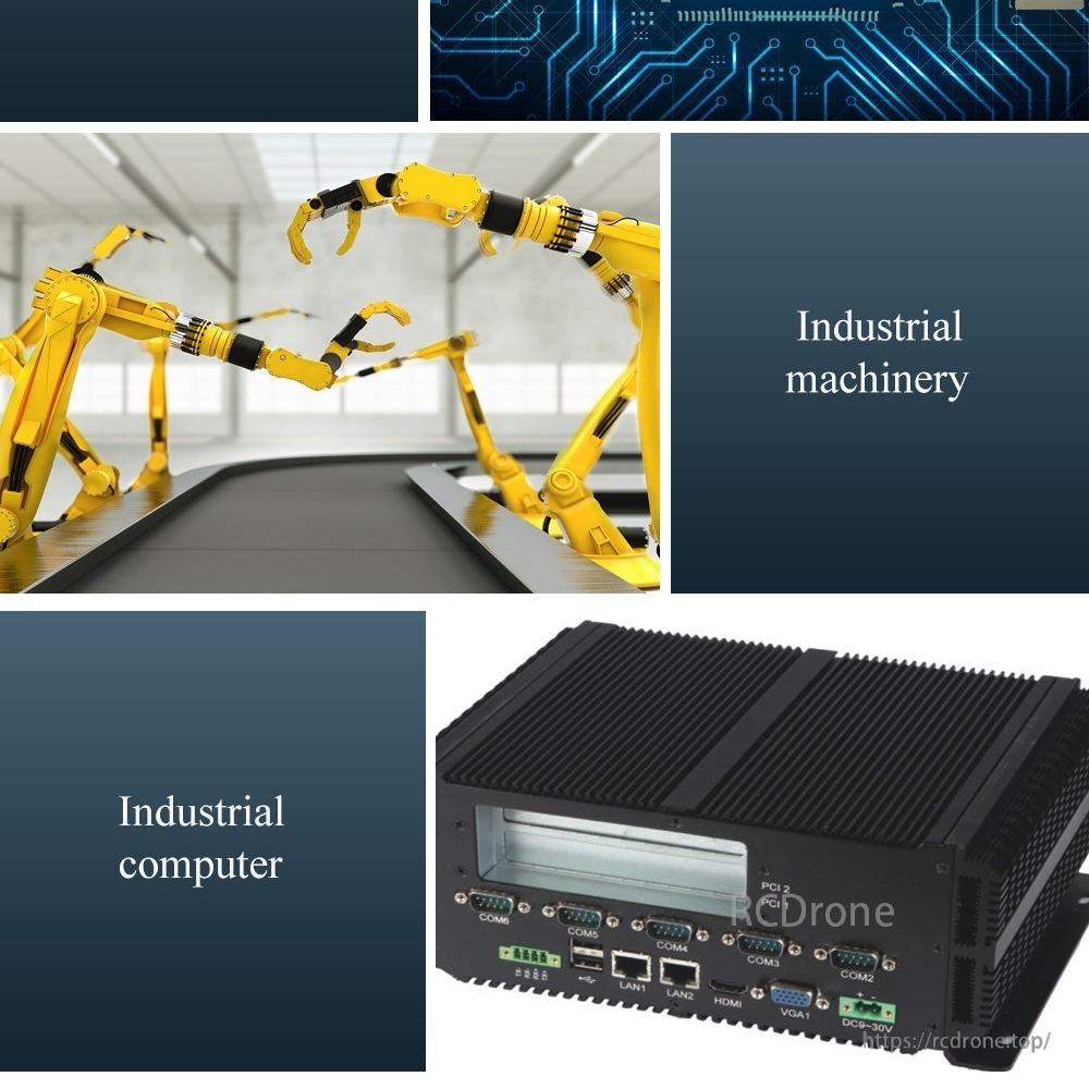 Application scenarios collage for GNSS module use in industrial machinery, robotics, and industrial computers