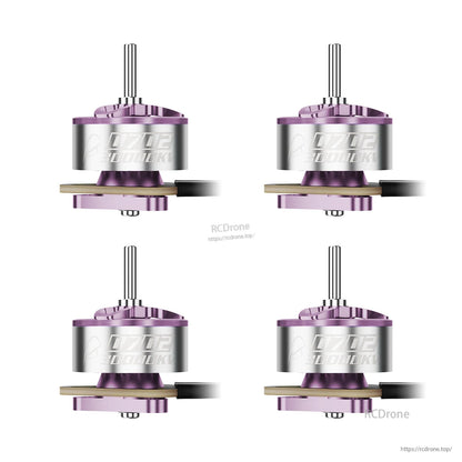 BetaFPV 0702 brushless motor set, purple edition, four motors shown with wires and connector