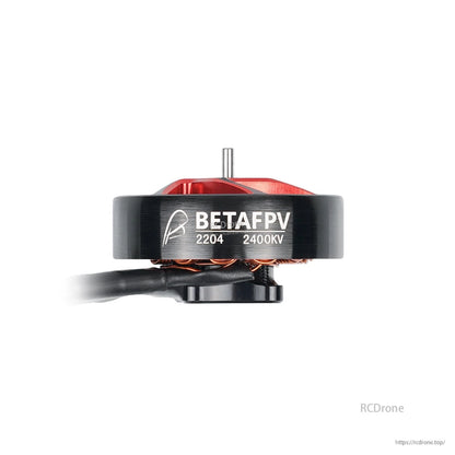 BetaFPV 2204 2400KV Brushless Motor side view with 2204 2400KV label and shaft