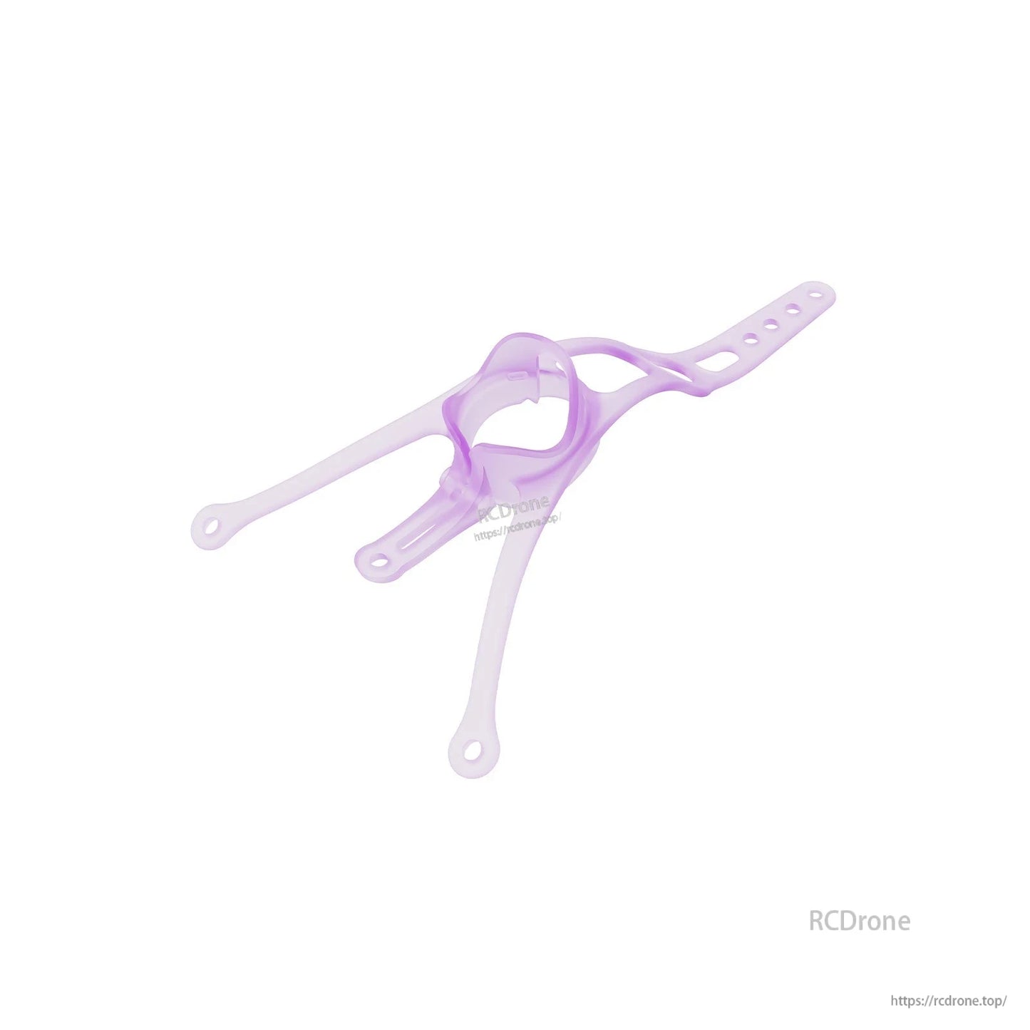 Light purple canopy bracket with circular camera mount and extended strap with holes