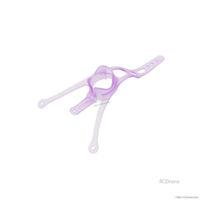 Light purple canopy bracket with circular camera mount and extended strap with holes